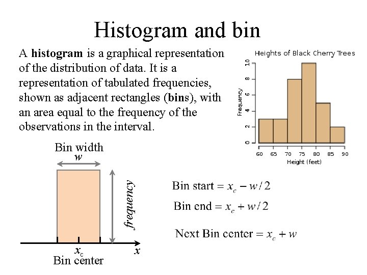 Histogram and bin A histogram is a graphical representation of the distribution of data. Histogram and bin A histogram is a graphical representation of the distribution of data.