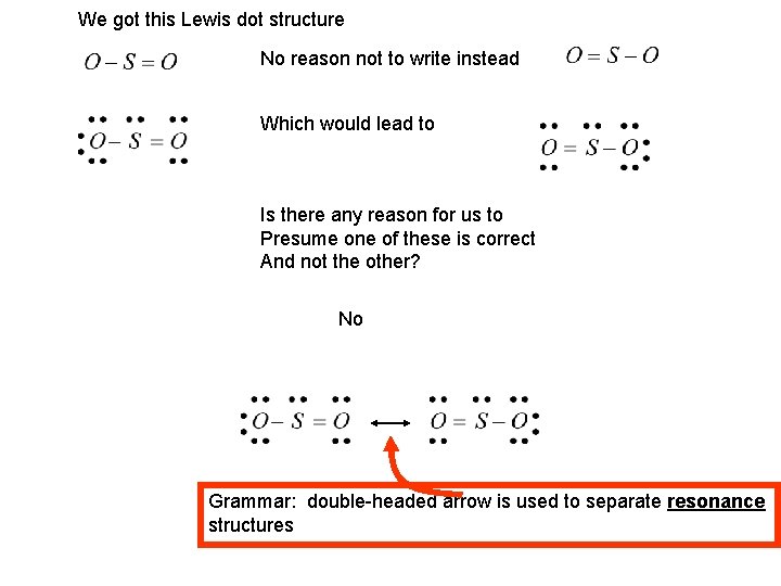 We got this Lewis dot structure No reason not to write instead Which would