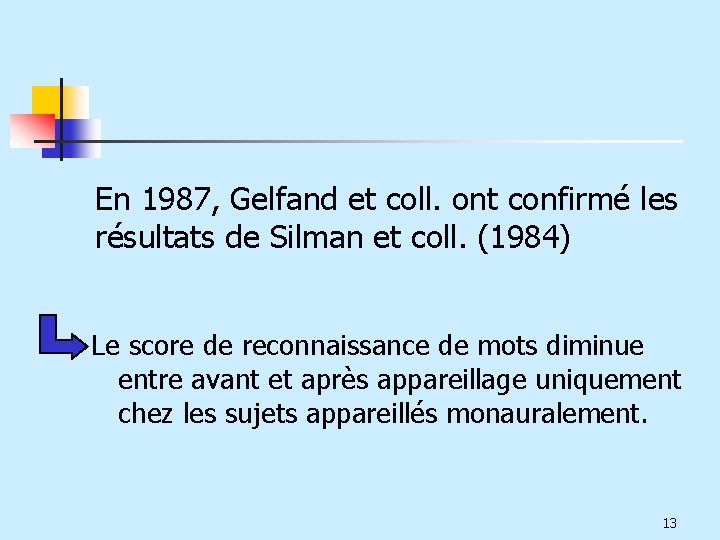 En 1987, Gelfand et coll. ont confirmé les résultats de Silman et coll. (1984)