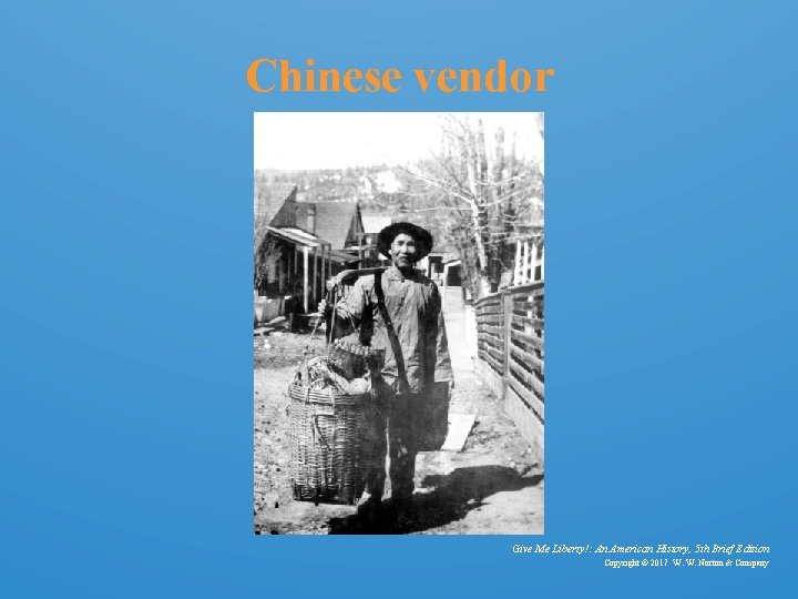 Chinese vendor Give Me Liberty!: An American History, 5 th Brief Edition Copyright ©