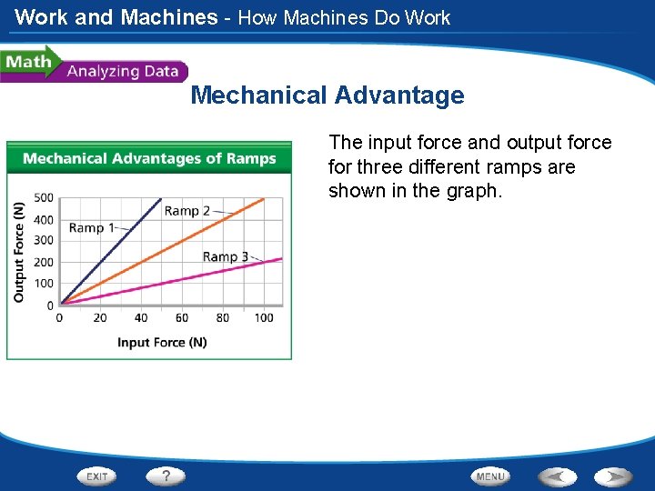 Work and Machines - How Machines Do Work Mechanical Advantage The input force and