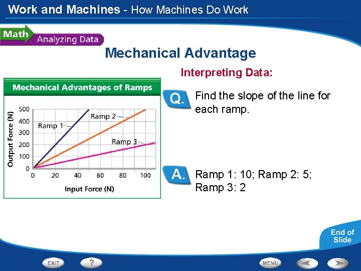 Work and Machines - How Machines Do Work Mechanical Advantage Interpreting Data: Find the