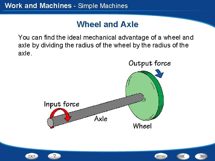 Work and Machines - Simple Machines Wheel and Axle You can find the ideal