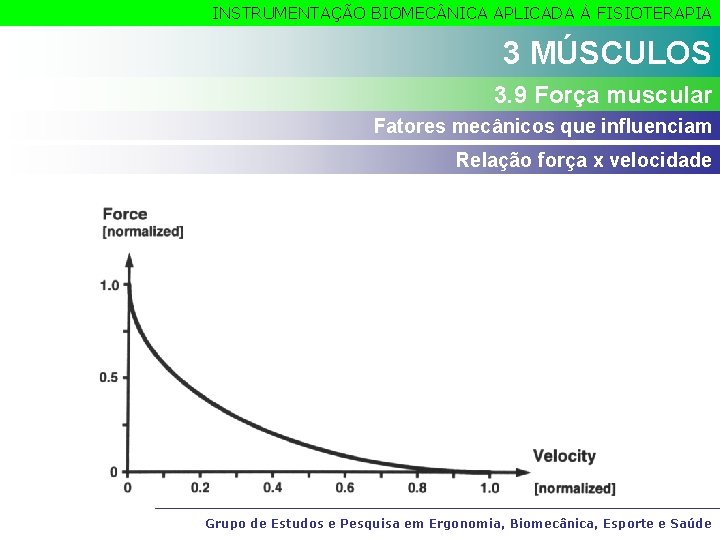 INSTRUMENTAÇÃO BIOMEC NICA APLICADA À FISIOTERAPIA 3 MÚSCULOS 3. 9 Força muscular Fatores mecânicos