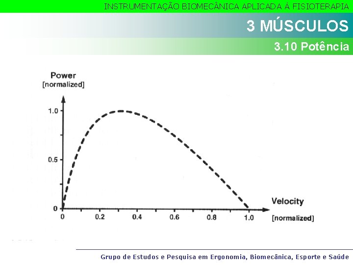 INSTRUMENTAÇÃO BIOMEC NICA APLICADA À FISIOTERAPIA 3 MÚSCULOS 3. 10 Potência Grupo de Estudos