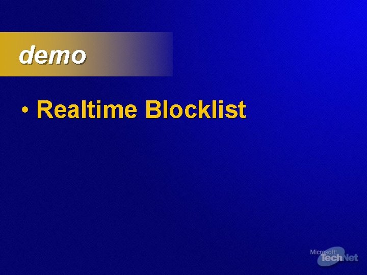 demo • Realtime Blocklist 