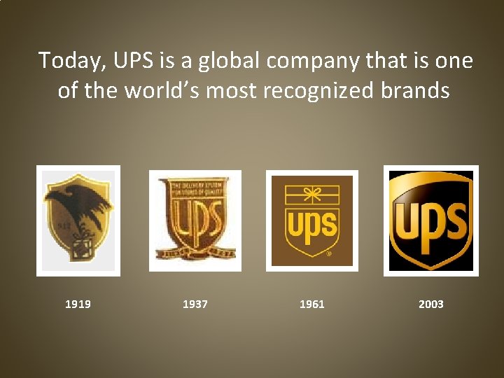 Today, UPS is a global company that is one of the world’s most recognized