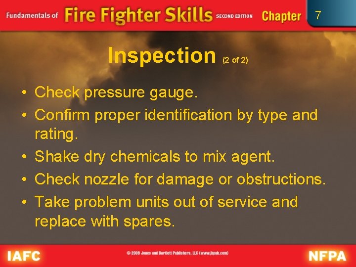 7 Inspection (2 of 2) • Check pressure gauge. • Confirm proper identification by