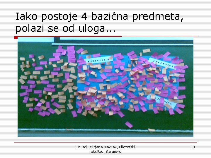 Iako postoje 4 bazična predmeta, polazi se od uloga. . . Dr. sci. Mirjana Iako postoje 4 bazična predmeta, polazi se od uloga. . . Dr. sci. Mirjana