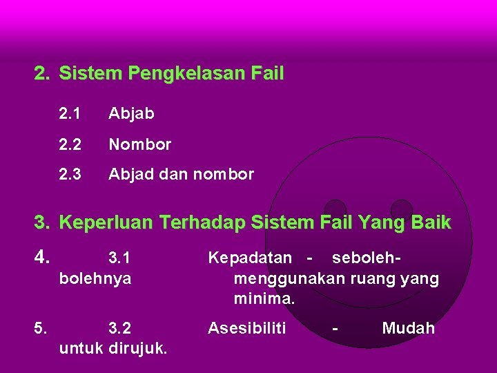 2. Sistem Pengkelasan Fail 2. 1 Abjab 2. 2 Nombor 2. 3 Abjad dan