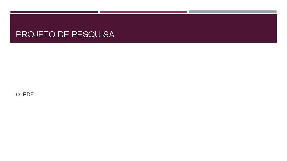PROJETO DE PESQUISA PDF 