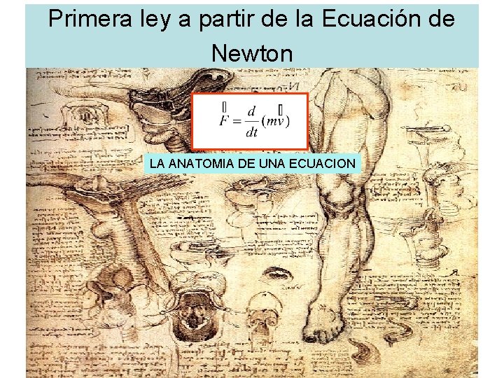 Primera ley a partir de la Ecuación de Newton LA ANATOMIA DE UNA ECUACION