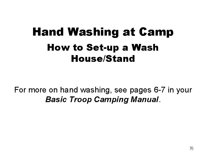 Hand Washing at Camp How to Set-up a Wash House/Stand For more on hand