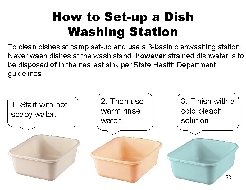 How to Set-up a Dish Washing Station To clean dishes at camp set-up and