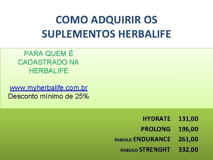 COMO ADQUIRIR OS SUPLEMENTOS HERBALIFE PARA QUEM É CADASTRADO NA HERBALIFE www. myherbalife. com.