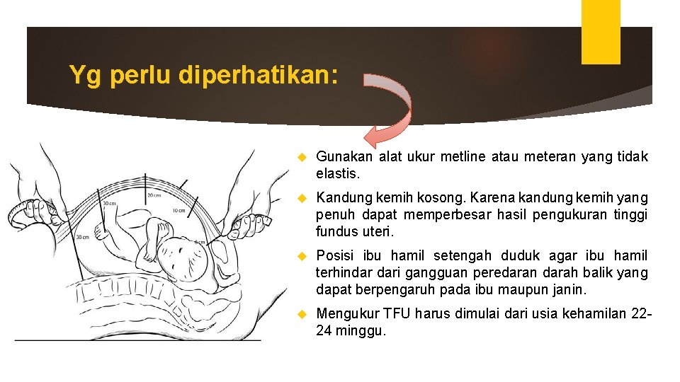 Yg perlu diperhatikan: Gunakan alat ukur metline atau meteran yang tidak elastis. Kandung kemih Yg perlu diperhatikan: Gunakan alat ukur metline atau meteran yang tidak elastis. Kandung kemih