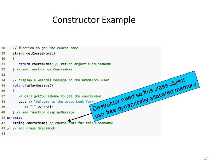 Constructor Example ct e j b s o emory s a l is c