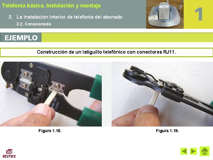 Telefonía básica. Instalación y montaje 3. La instalación interior de telefonía del abonado 3.