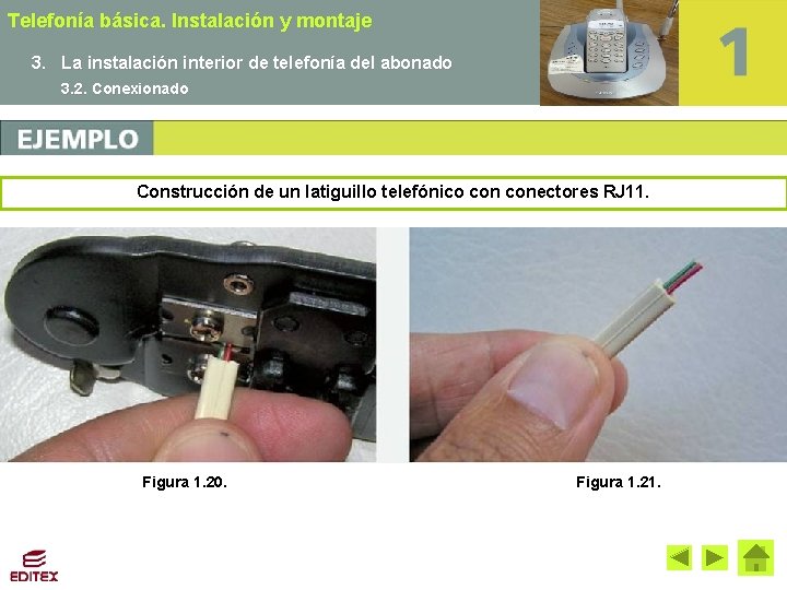 Telefonía básica. Instalación y montaje 3. La instalación interior de telefonía del abonado 3.