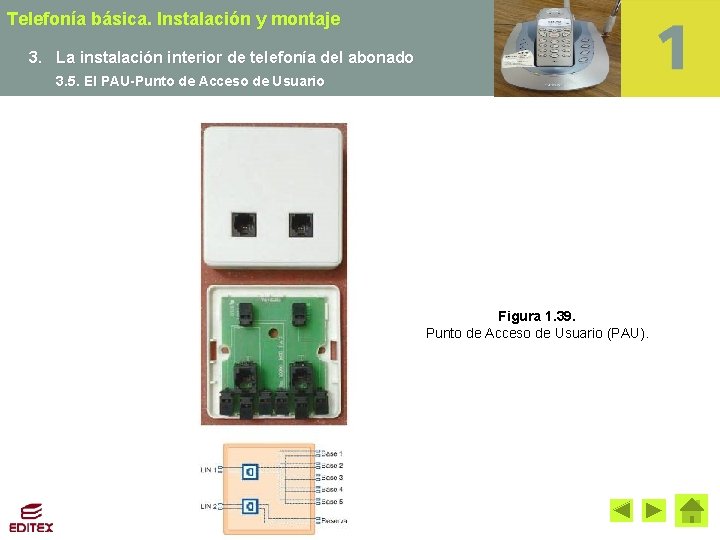 Telefonía básica. Instalación y montaje 3. La instalación interior de telefonía del abonado 3.