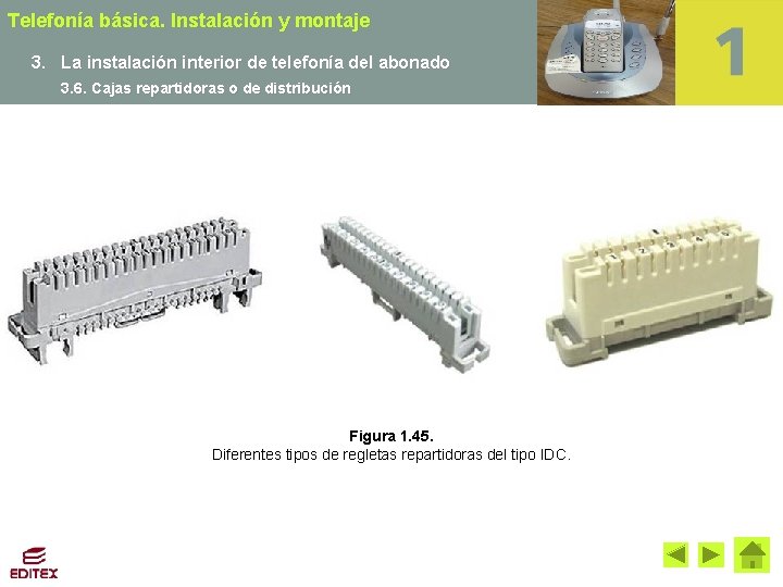 Telefonía básica. Instalación y montaje 3. La instalación interior de telefonía del abonado 3.