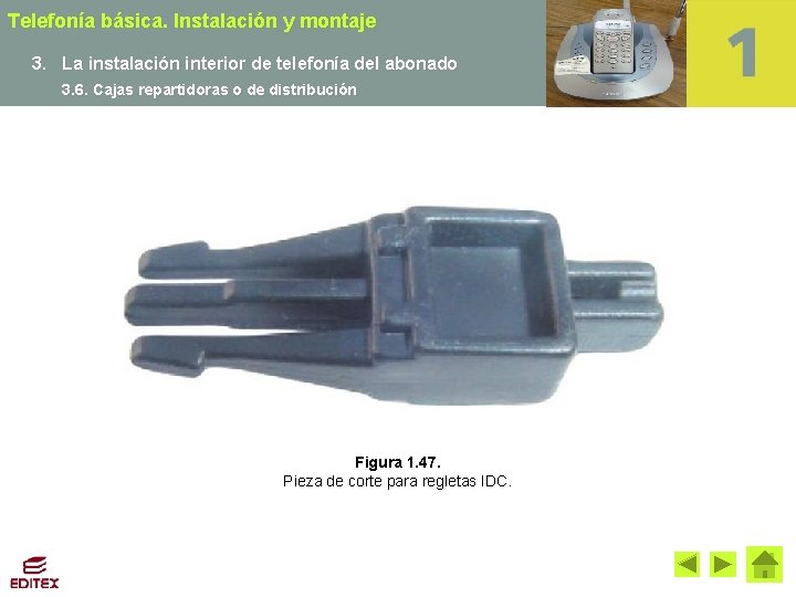 Telefonía básica. Instalación y montaje 3. La instalación interior de telefonía del abonado 3.