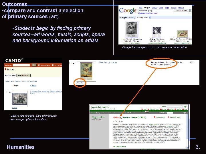 Outcomes • compare and contrast a selection of primary sources (art) • Students begin