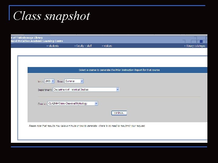 Class snapshot 