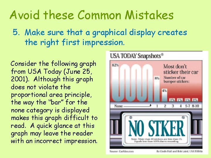 Avoid these Common Mistakes 5. Make sure that a graphical display creates the right