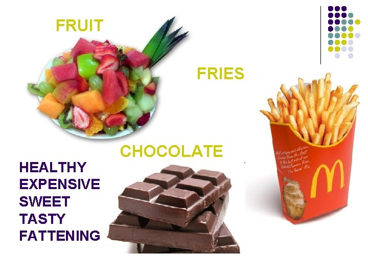 FRUIT FRIES HEALTHY EXPENSIVE SWEET TASTY FATTENING CHOCOLATE 
