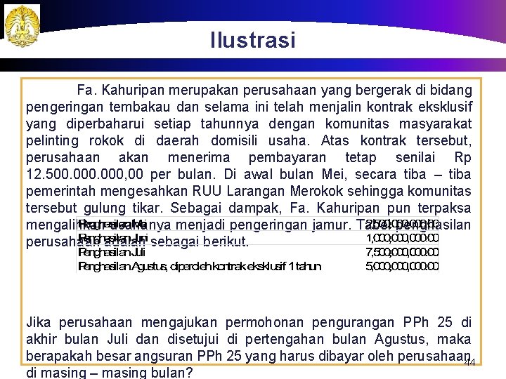 Ilustrasi Fa. Kahuripan merupakan perusahaan yang bergerak di bidang pengeringan tembakau dan selama ini