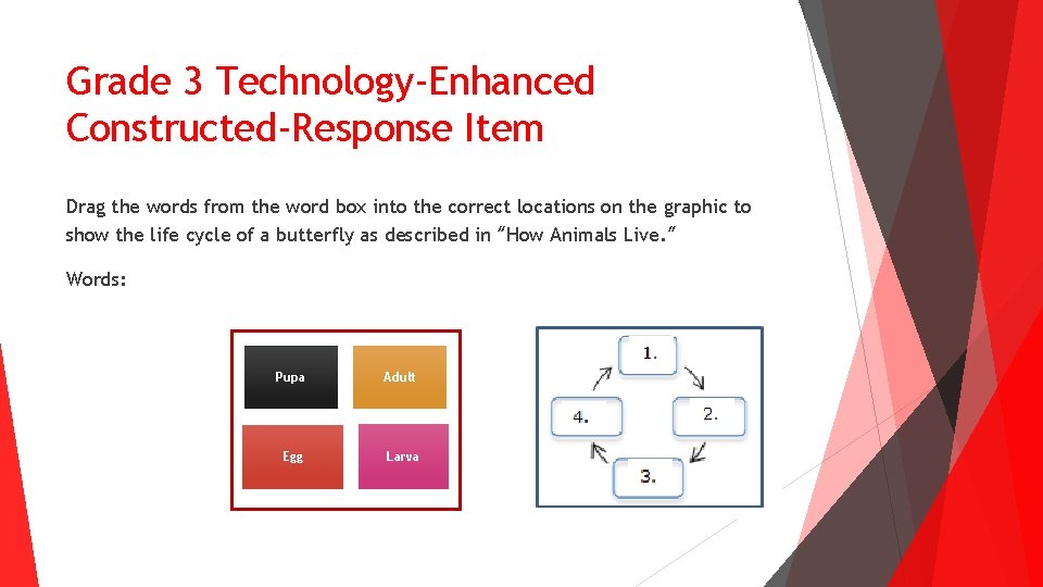 Grade 3 Technology-Enhanced Constructed-Response Item Drag the words from the word box into the Grade 3 Technology-Enhanced Constructed-Response Item Drag the words from the word box into the