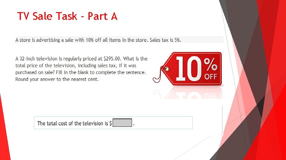 TV Sale Task - Part A TV Sale Task - Part A
