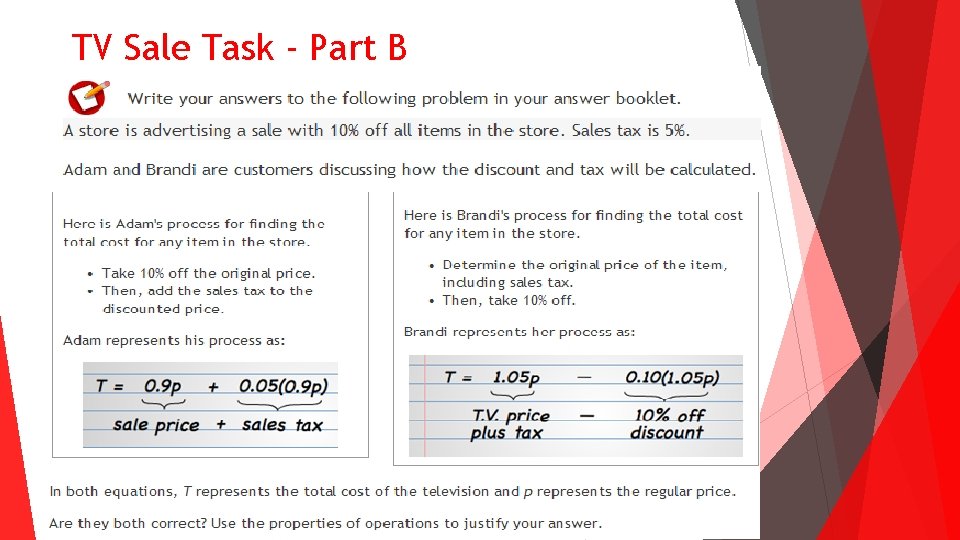 TV Sale Task - Part B TV Sale Task - Part B
