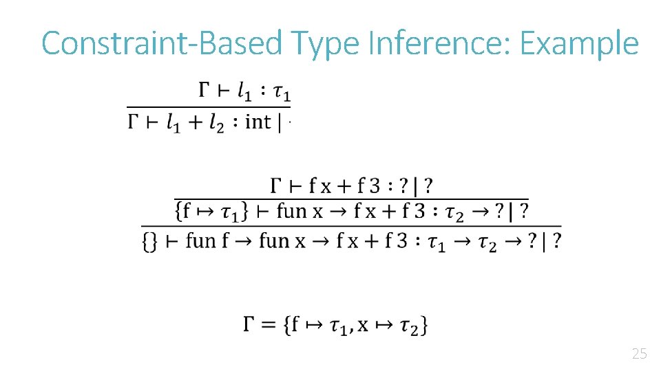 Constraint-Based Type Inference: Example 25 