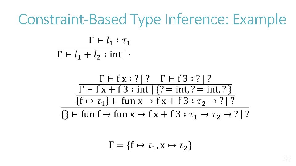 Constraint-Based Type Inference: Example 26 