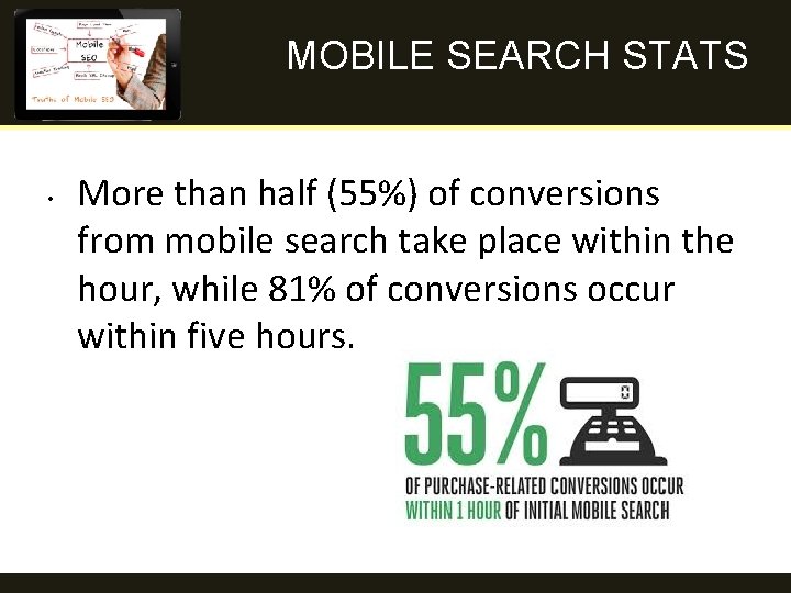 MOBILE SEARCH STATS • More than half (55%) of conversions from mobile search take