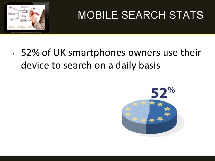 MOBILE SEARCH STATS • 52% of UK smartphones owners use their device to search