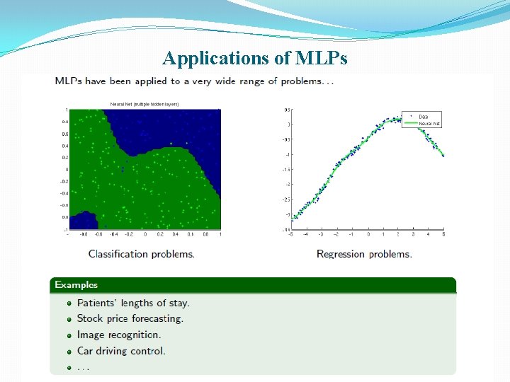 Applications of MLPs 