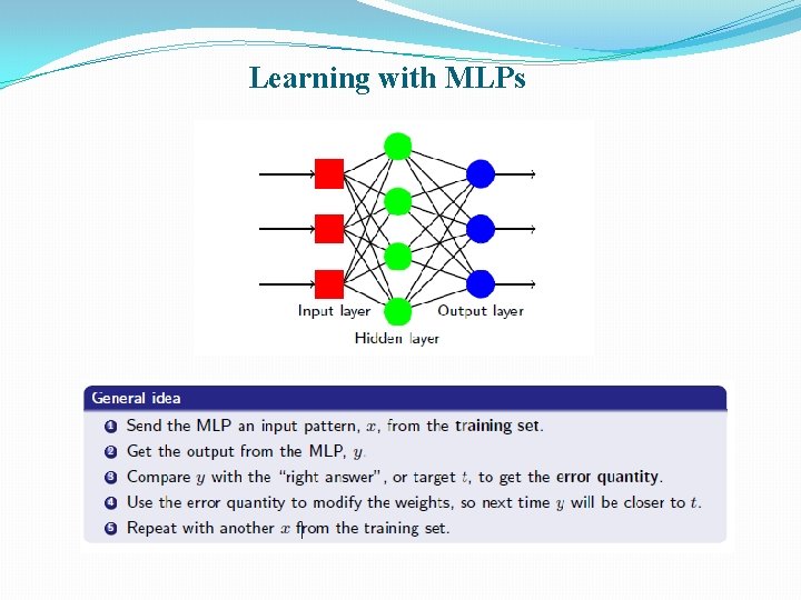 Learning with MLPs 