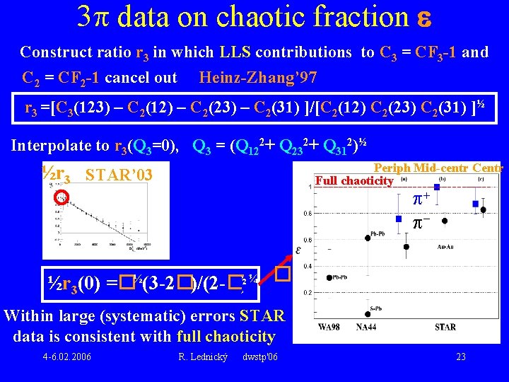 3 data on chaotic fraction Construct ratio r 3 in which LLS contributions to