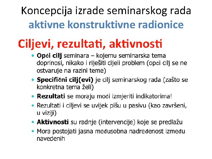 Koncepcija izrade seminarskog rada aktivne konstruktivne radionice 