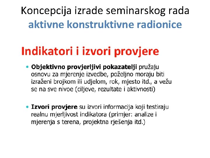 Koncepcija izrade seminarskog rada aktivne konstruktivne radionice 