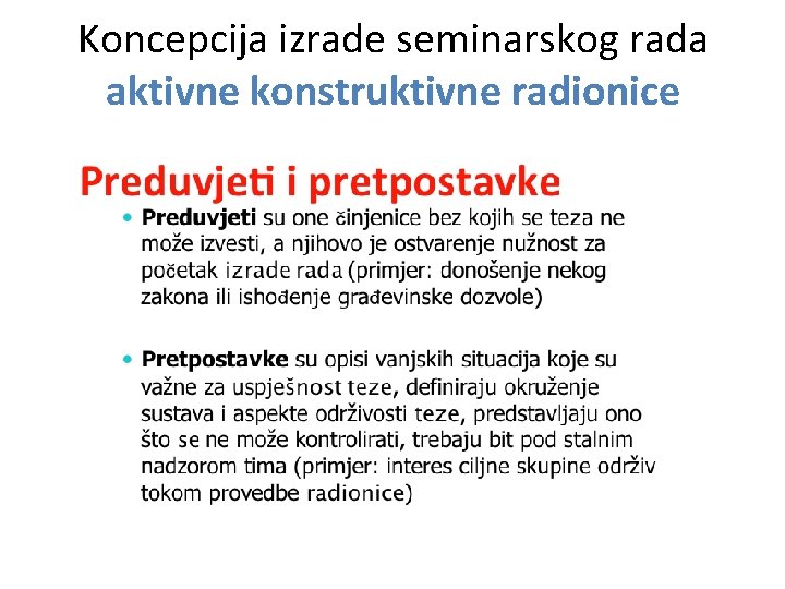 Koncepcija izrade seminarskog rada aktivne konstruktivne radionice 