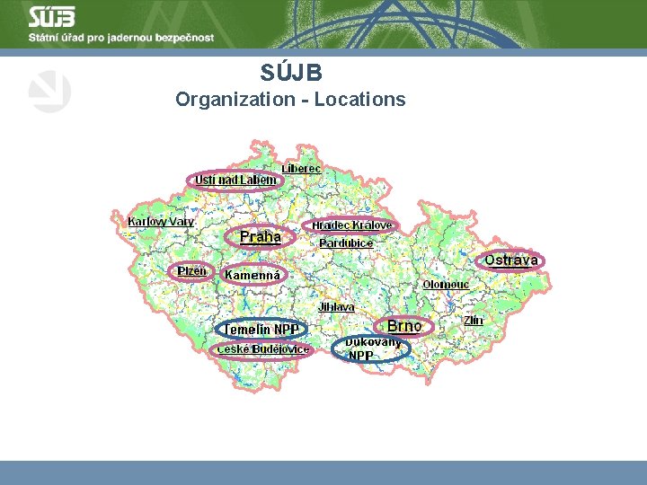 SÚJB Organization - Locations 