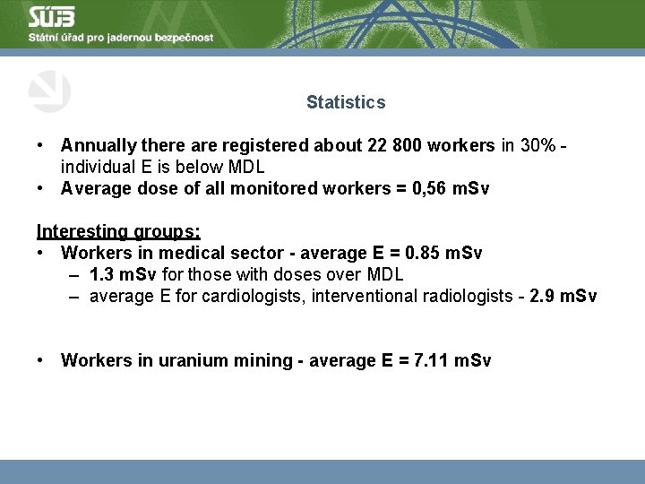 Statistics • Annually there are registered about 22 800 workers in 30% individual E