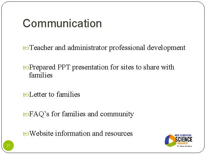 Communication Teacher and administrator professional development Prepared PPT presentation for sites to share with Communication Teacher and administrator professional development Prepared PPT presentation for sites to share with