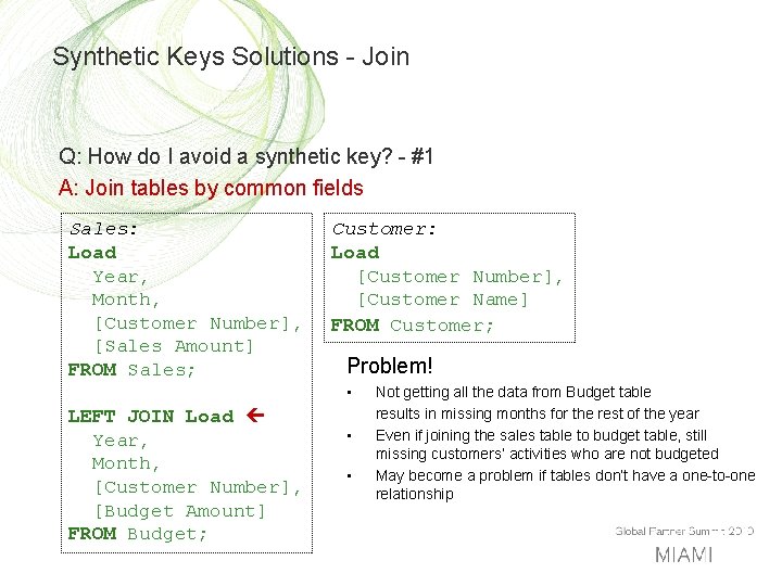 Synthetic Keys Solutions - Join Q: How do I avoid a synthetic key? -