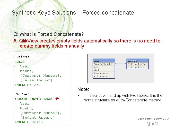 Synthetic Keys Solutions – Forced concatenate Q: What is Forced Concatenate? A: Qlik. View
