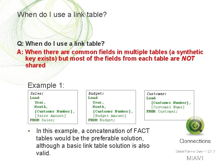 When do I use a link table? Q: When do I use a link